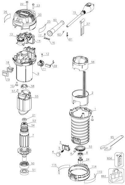 DEWALT Ersatzteile DWP611 Typ: 1 QU