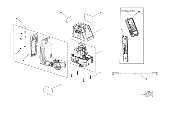 DEWALT Ersatzteile KREUZLINIENLASER DCLE14201GB Typ: 1 XJ