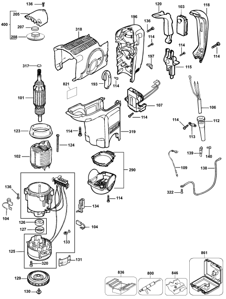 DEWALT Ersatzteile DREHHAMMER D25600K Typ: 3 QU
