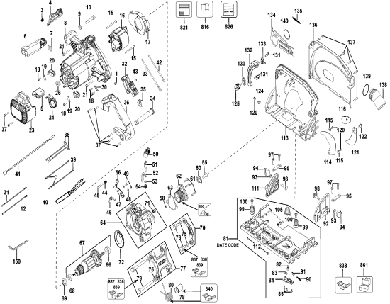 DEWALT Ersatzteile DWS520K Typ: 3 QU