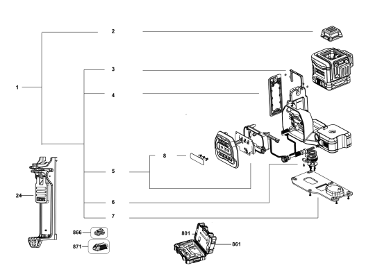 DEWALT Ersatzteile LASER DCE089D1G18 Typ: 1 QW