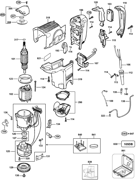 DEWALT Ersatzteile DREHHAMMER D25551K Typ: 3 QU