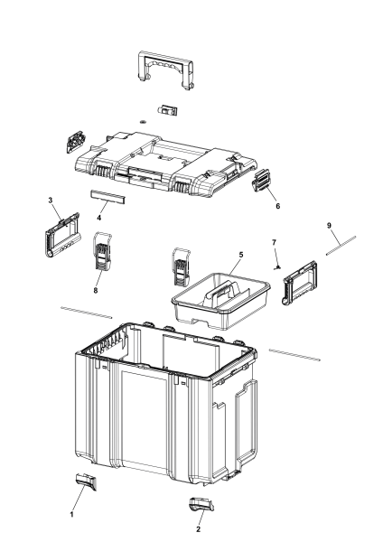 DEWALT Ersatzteile TOUGH SYSTEM DWST08400 Typ: 1 XJ