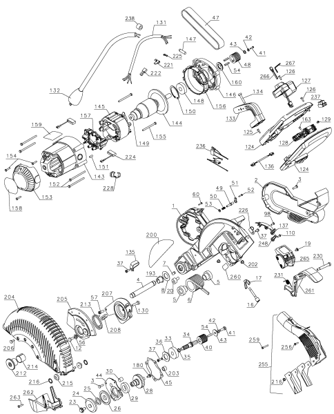 DEWALT Ersatzteile GEHRUNGSSÄGE DW717XPS Typ: 2 QS