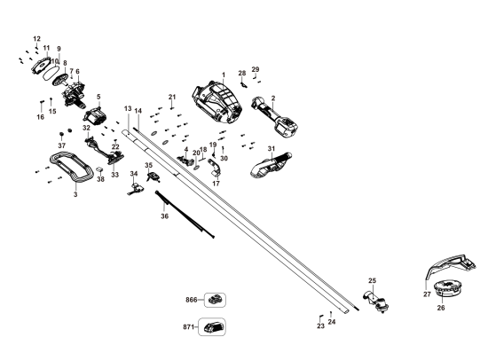 DEWALT Ersatzteile RASENTRIMMER DCST980X2 Typ: 1 QU