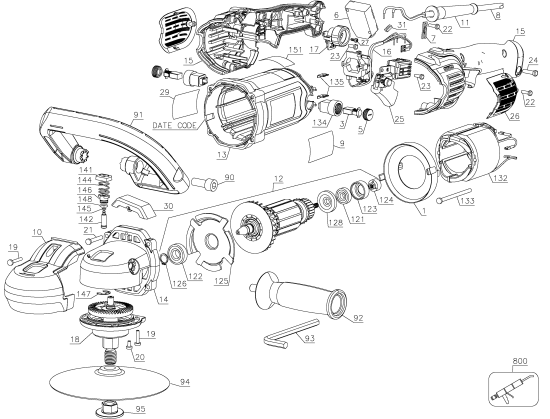 DEWALT Ersatzteile DWP849 Typ: 1 QU