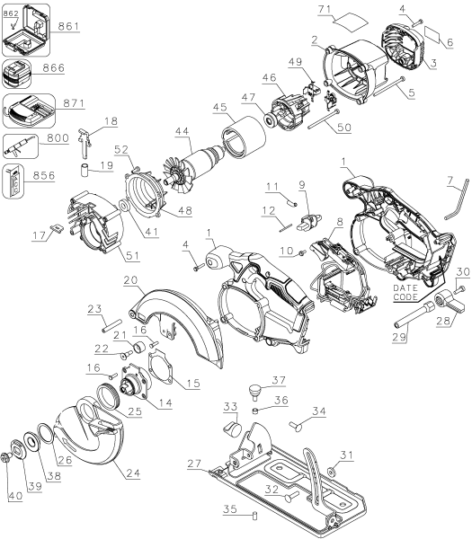 DEWALT Ersatzteile DCS393 Typ: 1 QU