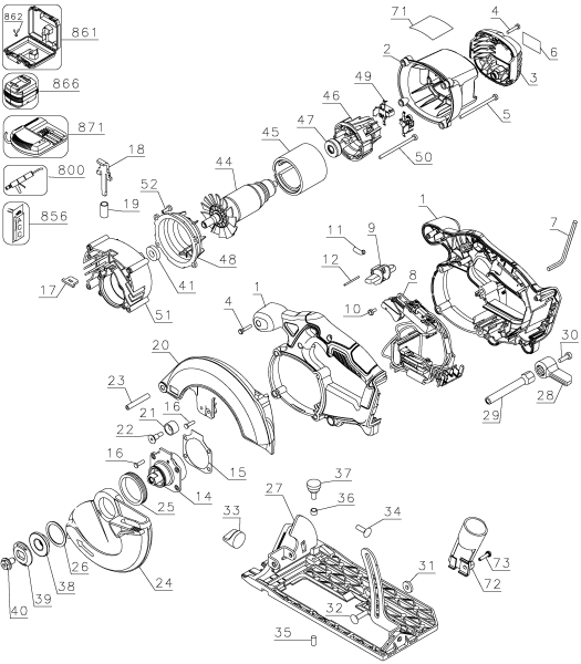 DEWALT Ersatzteile DCS391KN Typ: 1 XJ