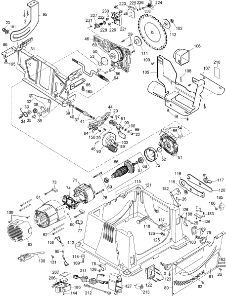 DEWALT Ersatzteile DW744X Typ: 6 QU
