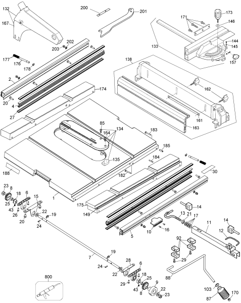 DEWALT Ersatzteile TISCH SAGEN DW744XP Typ: 3 QS