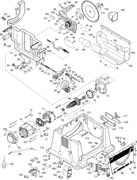 DEWALT Ersatzteile TISCH SAGEN DW744XP Typ: 3 QS