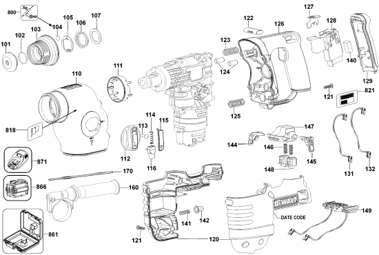 DEWALT Ersatzteile DC223KA Typ: 2 QU
