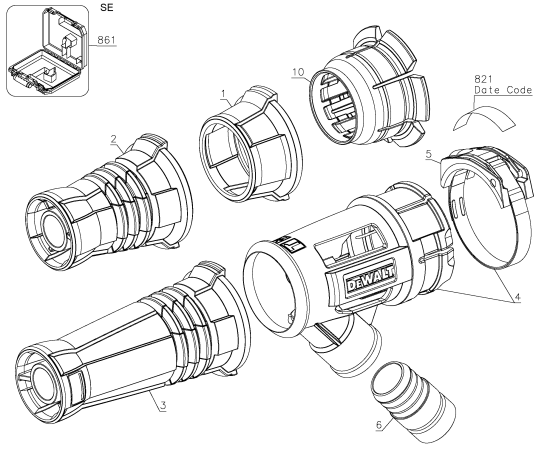 DEWALT Ersatzteile STAUBABSAUGERSATZ DWH053K Typ: 1 QU