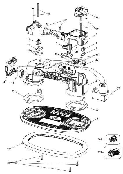 DEWALT Ersatzteile VAKUUMHEBER DCE592D1 Typ: 1 QU