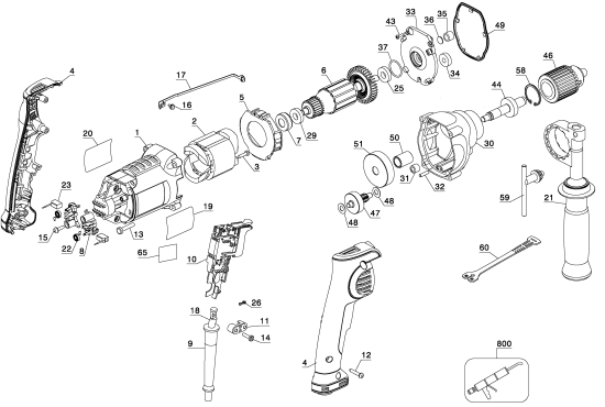 DEWALT Ersatzteile DWD210G Typ: 2 QU