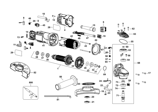 DEWALT Ersatzteile KLEINER WINKELSCHLEIFER DWE4056 Typ: 5 QS