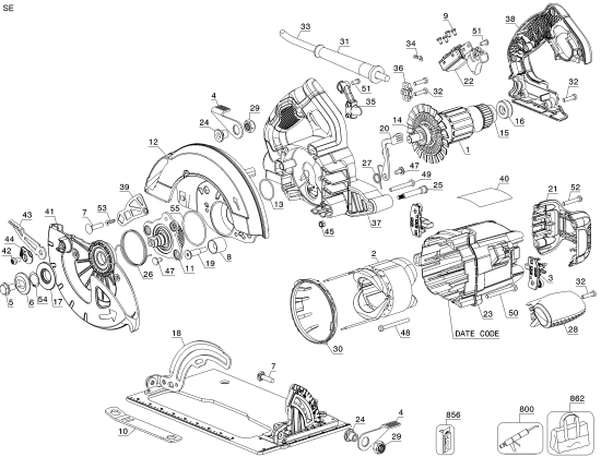 DEWALT Ersatzteile KREISSGE DWE575 Typ: 1 QU