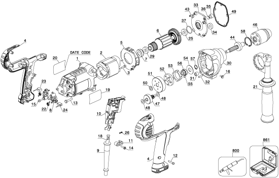 DEWALT Ersatzteile DWD215G Typ: 2 QU