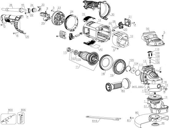 DEWALT Ersatzteile DWE4559CN Typ: 1 QU