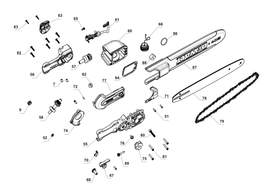 DEWALT Ersatzteile KETTENSÄGE DCPS675B Typ: 1 QU