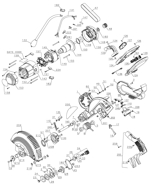 DEWALT Ersatzteile GEHRUNGSSÄGE DW717 Typ: 2 QU
