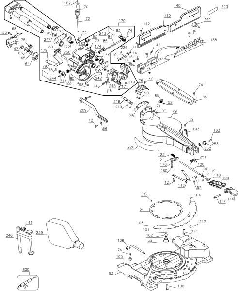 DEWALT Ersatzteile GEHRUNGSSÄGE DW717 Typ: 2 QU