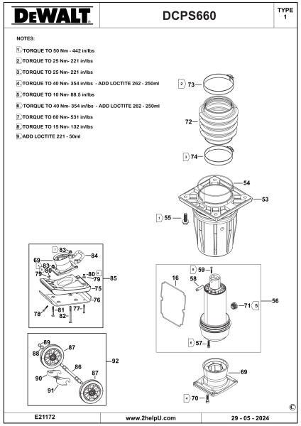 DEWALT Ersatzteile STAMPFER DCPS660N Typ: 1 XJ
