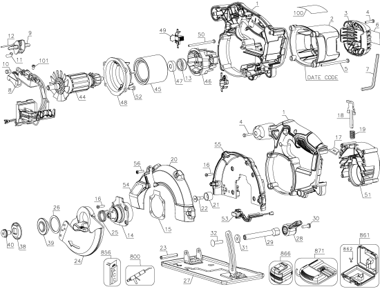 DEWALT Ersatzteile DCS373KN Typ: 1 XJ