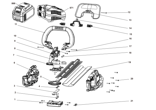 DEWALT Ersatzteile AKKU TRIMMMER DCMHT562P1 Typ: 1 QW