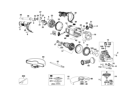 DEWALT Ersatzteile WINKELSCHLEIFER DWE4557 Typ: 5 QS