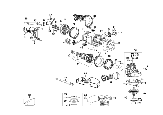 DEWALT Ersatzteile WINKELSCHLEIFER DWE4559 Typ: 5 QS