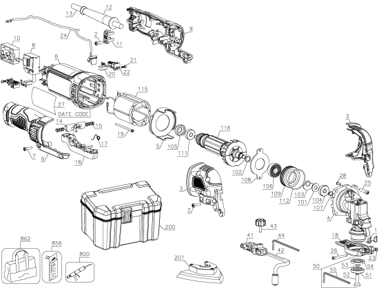 DEWALT Ersatzteile DWE315K Typ: 1 QU