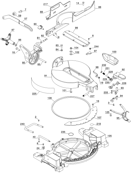 DEWALT Ersatzteile GEHRUNGSSÄGE DW713 Typ: 3 KS