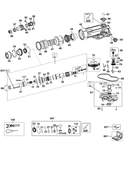 DEWALT Ersatzteile DREHHAMMER D25481K Typ: 2 QU