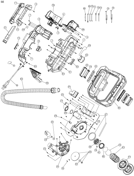 DEWALT Ersatzteile DCV581H Typ: 1 QU