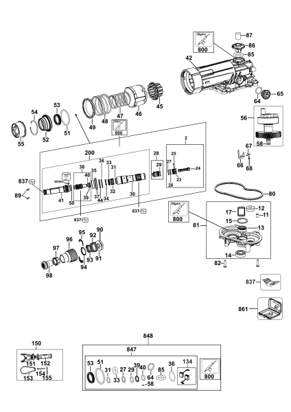 DEWALT Ersatzteile MEISSELHAMMER D25810K Typ: 2 QS