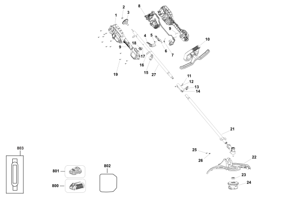 DEWALT Ersatzteile RASENTRIMMER DCMAS5713X1 Typ: 1 QW