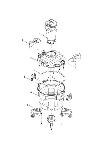 DEWALT Ersatzteile NASSTROCKEN SAUGER DXVCS002 Typ: 1 QS