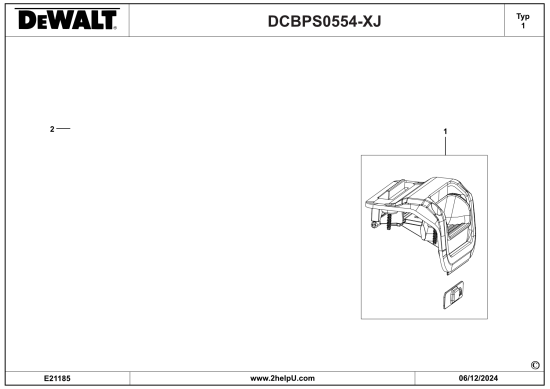 DEWALT Ersatzteile AKKU 55.4V - 10AH - 554WH DCBPS0554 Typ: 1 XJ