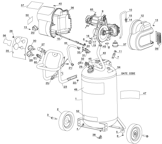 DEWALT Ersatzteile KOMPRESSOR D55168 Typ: 6 QU