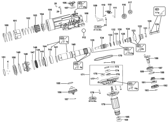 DEWALT Ersatzteile BOHRHAMMER D25416K Typ: 1 QU