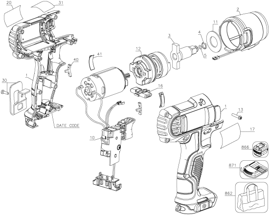 DEWALT Ersatzteile DCF813B Typ: 4 QU
