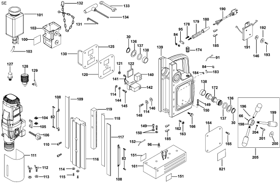DEWALT Ersatzteile MAG. BOHRMA. STÄNDER DWE1622K Typ: 1 QU