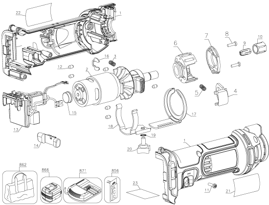 DEWALT Ersatzteile DCS551B Typ: 1 QU