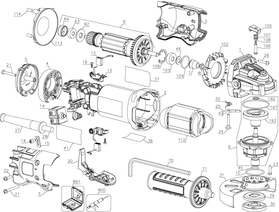 DEWALT Ersatzteile DWE402N Typ: 1 QU