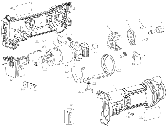 DEWALT Ersatzteile AUSSCHNEIDEWERKZEUG DCS551N Typ: 1 XJ