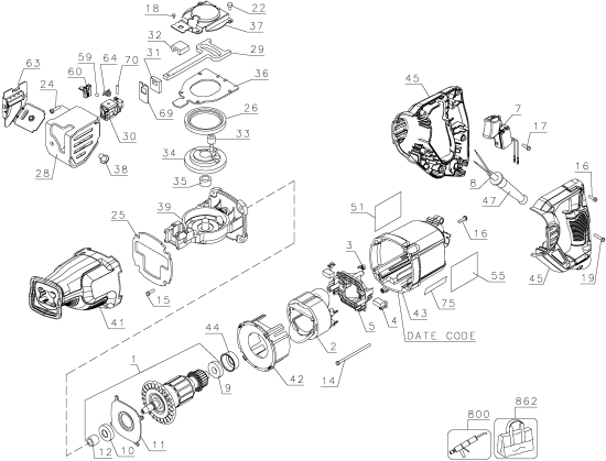 DEWALT Ersatzteile DWE305 Typ: 1 QU