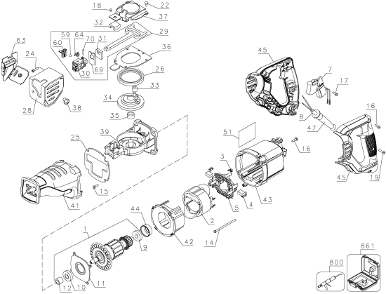 DEWALT Ersatzteile SCHNITTSÄGE DW304PK Typ: 5 QS