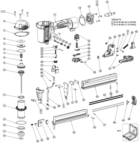 DEWALT Ersatzteile DWFP1838 Typ: 1 QU