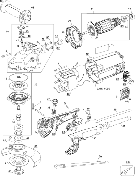 DEWALT Ersatzteile DWE4517 Typ: 5 QU